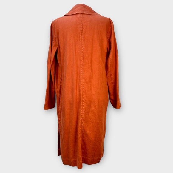 Eileen Fisher Linen Trench Coat Womens Lagenlook Minimalist Autumn Fall XS - S - Picture 4 of 15